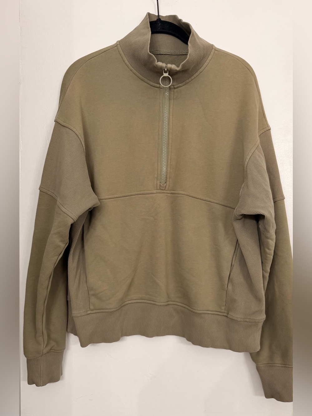 Vuori Sedona Rib Half Zip Pullover Sweater Taupe Size Small